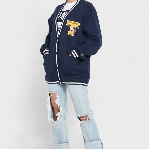 Tommy Hilfiger Jeans Stripe Oversized Cardigan - Picture 1 of 10